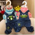 Teddy spring and summer new suspenders four-legged cute couple pet dog puppies handsome croak romper