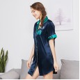 Yaoting silk sexy nightdress ladies summer silk shirt feminine pajamas home service SQ829