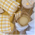 Four-piece plaid bedding cotton cotton girl heart washed cotton bed linen Nordic style summer