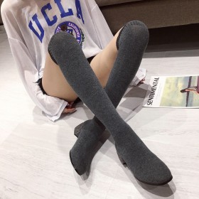 Autumn and winter new knee-length boots were thin and thick with sock boots elastic high tube stockings boots women
