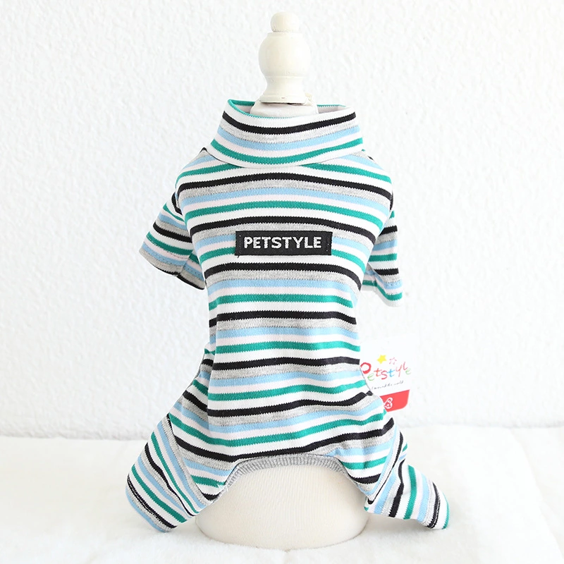 Petstyle spring and summer new colorful cotton striped leggings cotton four-legged pajamas dog clothes