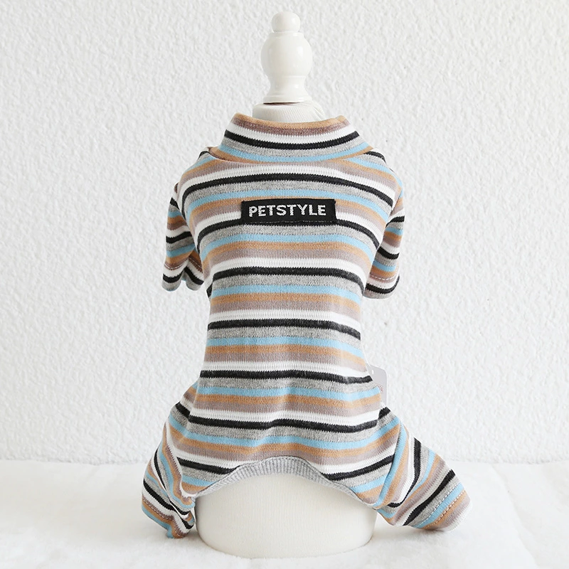 Petstyle spring and summer new colorful cotton striped leggings cotton four-legged pajamas dog clothes