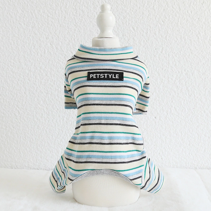 Petstyle spring and summer new colorful cotton striped leggings cotton four-legged pajamas dog clothes