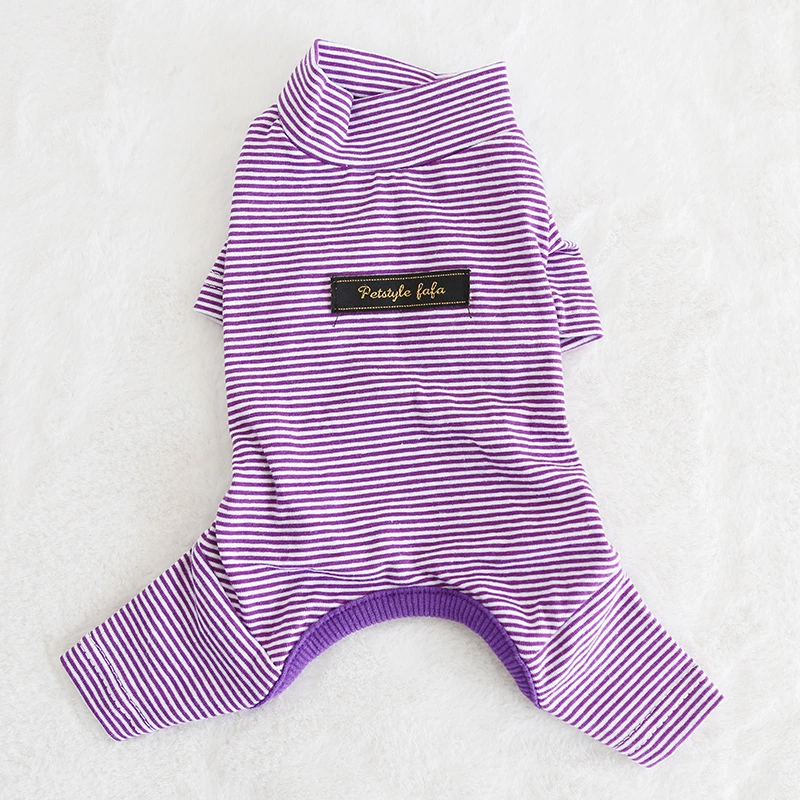 Petstyle autumn and winter cotton thin stripe eight-color striped leggings pet clothes dog clothing pajamas