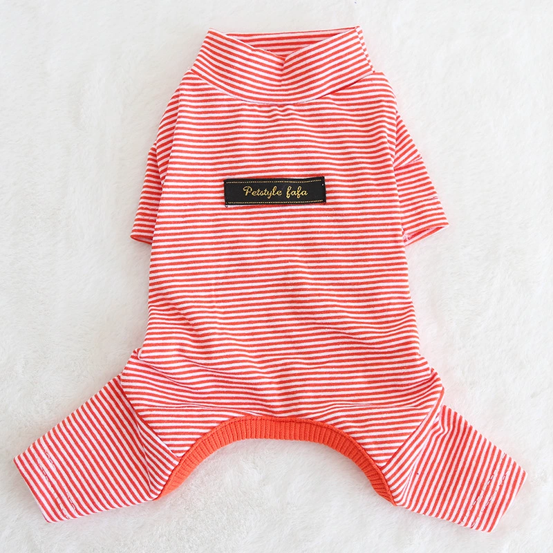 Petstyle autumn and winter cotton thin stripe eight-color striped leggings pet clothes dog clothing pajamas