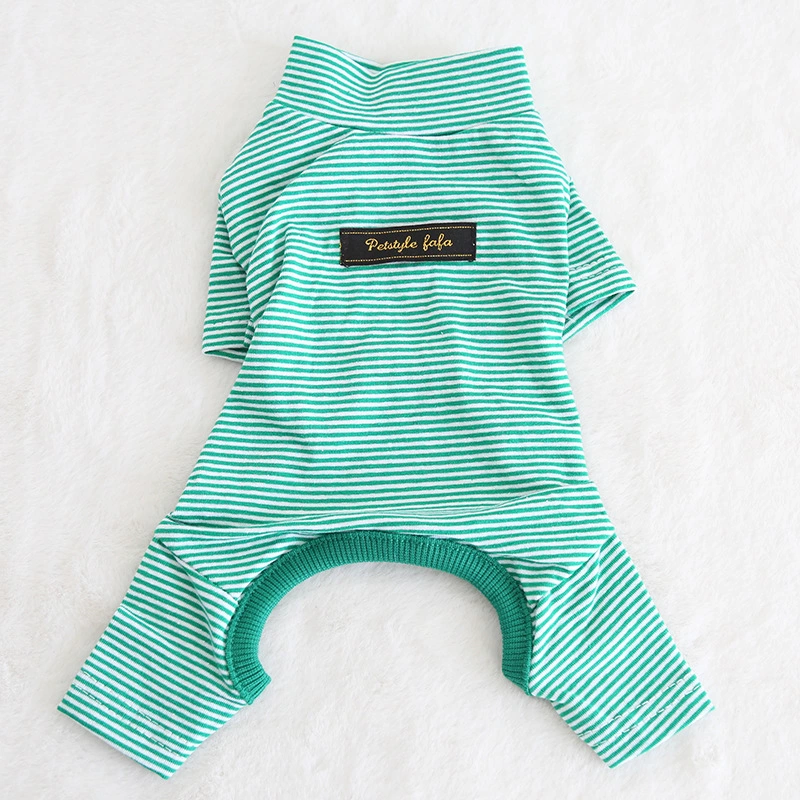 Petstyle autumn and winter cotton thin stripe eight-color striped leggings pet clothes dog clothing pajamas