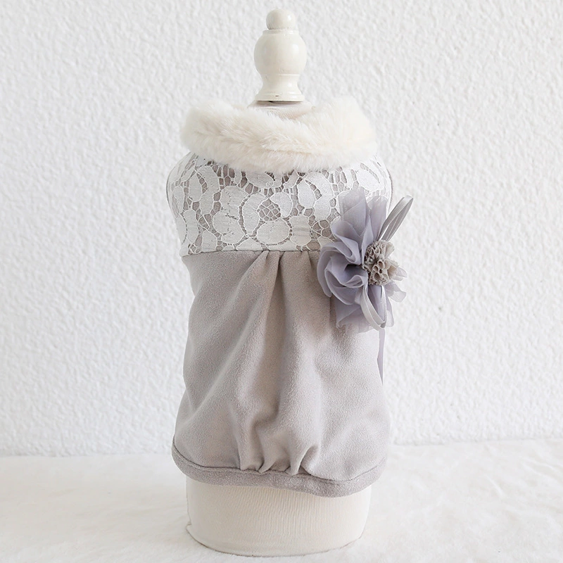 Petstyle autumn and winter new elegant corsage cotton clothes pet clothes dog clothing