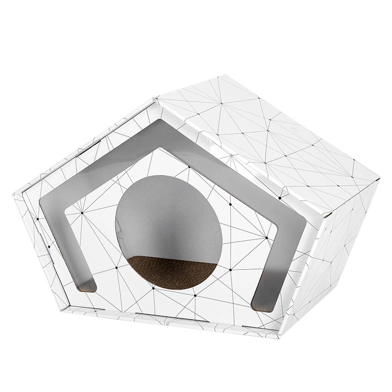 Pet cat litter pentagonal pet cat summer cat house fold ears Garfield cat grind paw cat scratch board