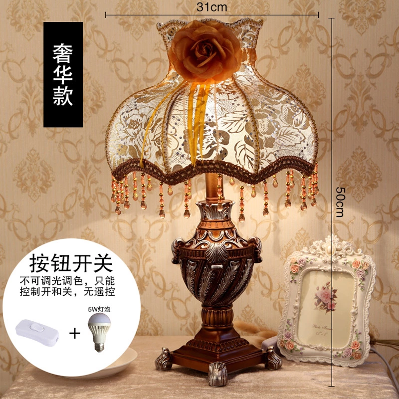 European style bedroom bedside lamp creative fashion modern decoration wedding room night lamp pastoral wedding palace table lamp