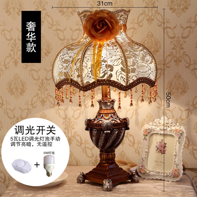 European style bedroom bedside lamp creative fashion modern decoration wedding room night lamp pastoral wedding palace table lamp