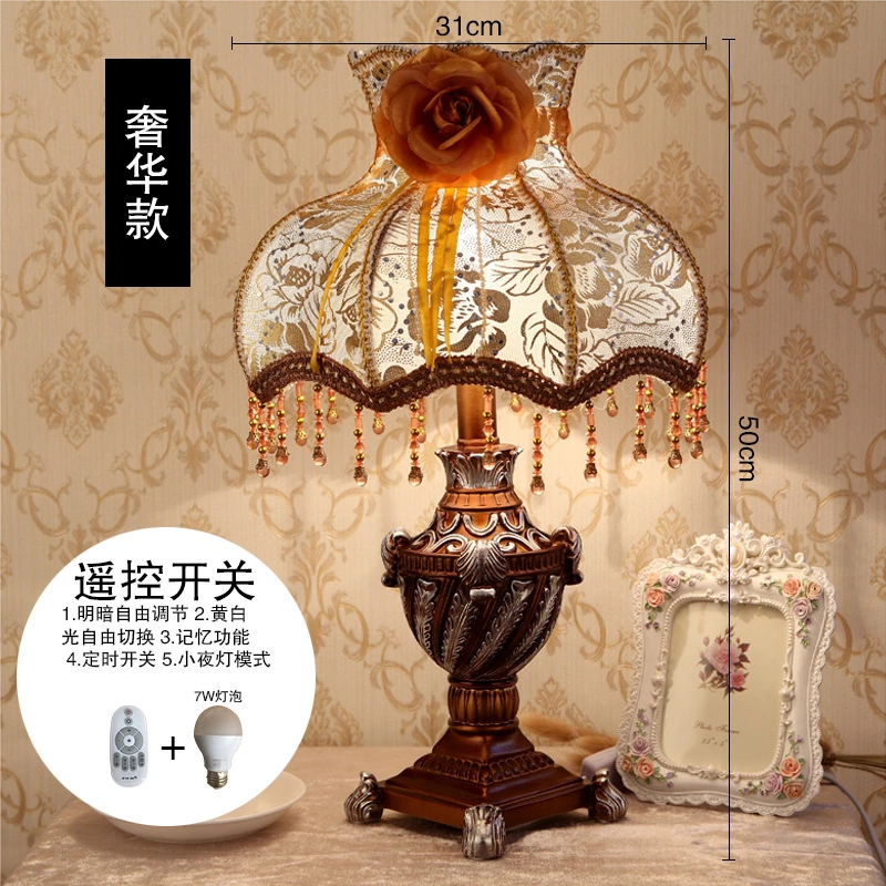 European style bedroom bedside lamp creative fashion modern decoration wedding room night lamp pastoral wedding palace table lamp