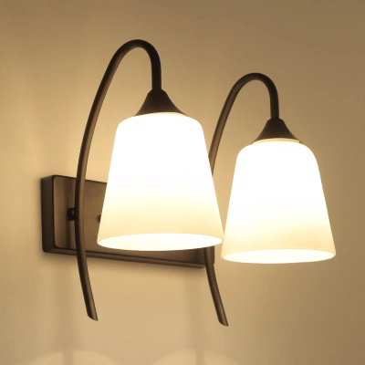 Bedside wall lamp American bedroom lamp wrought iron lamp retro hotel wall lamp room corridor porch aisle lamps