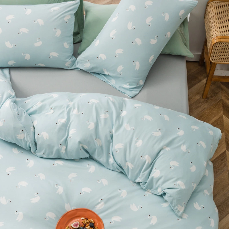 Nordic minimalist knitted cotton bed four-piece set Tianzhu cotton cotton double bed single quilt cover 1.5 / 1.8m bed