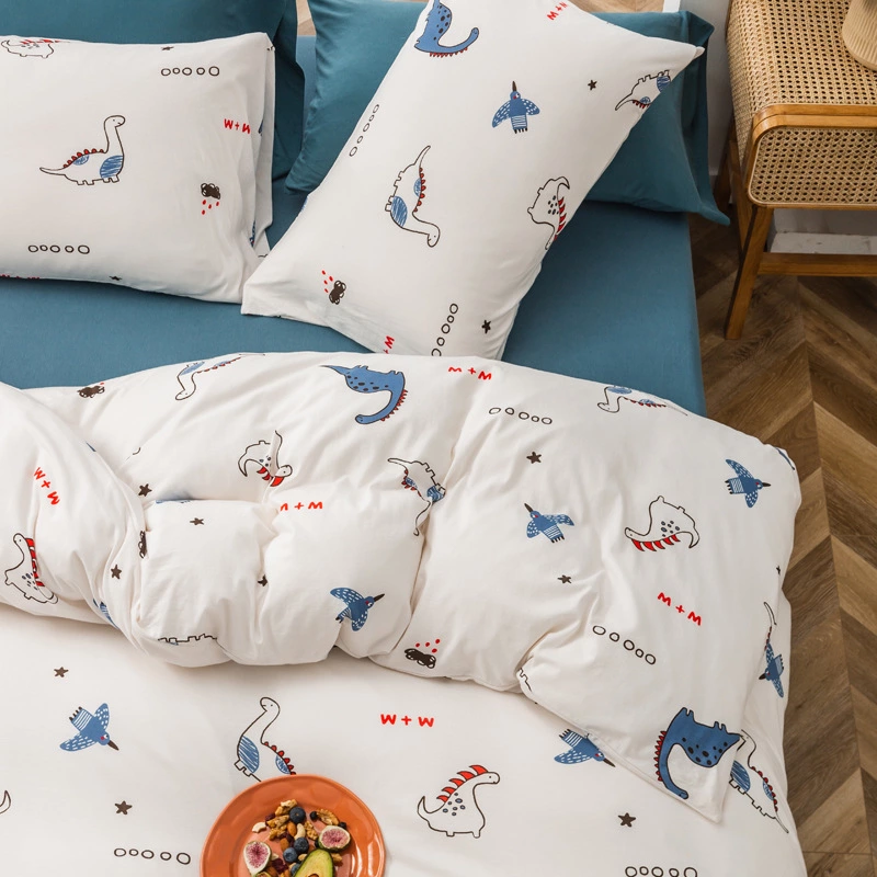 Nordic minimalist knitted cotton bed four-piece set Tianzhu cotton cotton double bed single quilt cover 1.5 / 1.8m bed