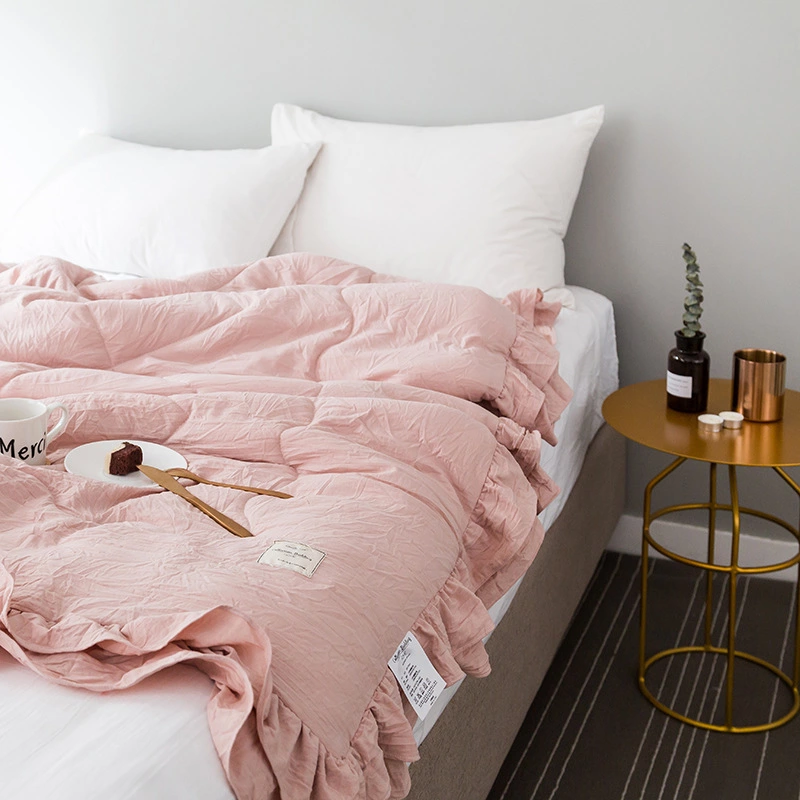 The new Korean version of the ruffled seersucker summer quilt is comfortable single double air conditioning is machine washable summer quilt