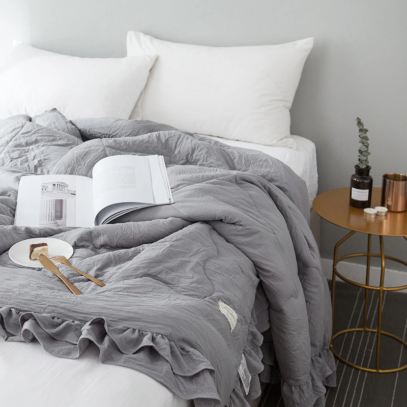 The new Korean version of the ruffled seersucker summer quilt is comfortable single double air conditioning is machine washable summer quilt