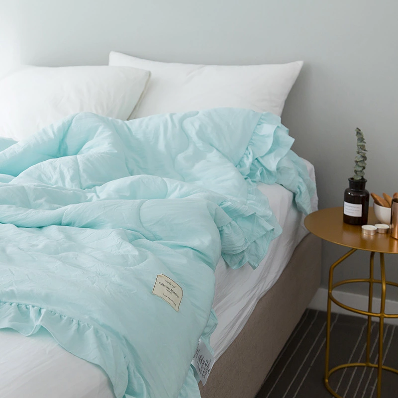 The new Korean version of the ruffled seersucker summer quilt is comfortable single double air conditioning is machine washable summer quilt