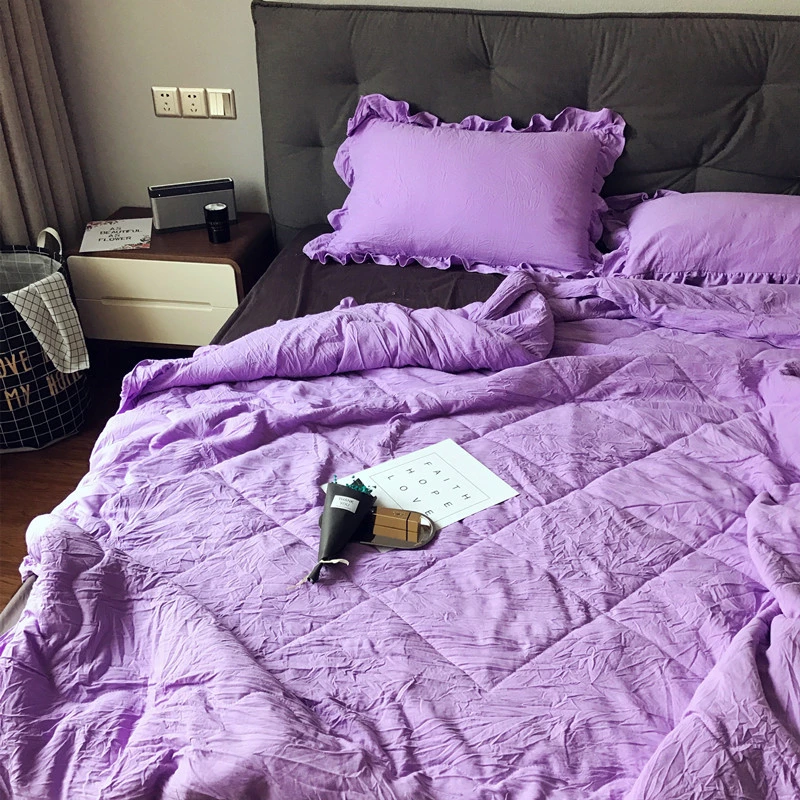The new Korean version of the ruffled seersucker summer quilt is comfortable single double air conditioning is machine washable summer quilt