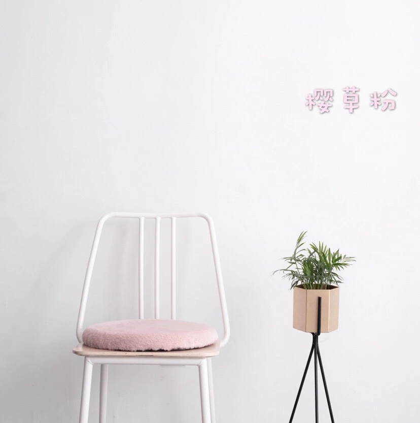 Japanese rabbit down cushion memory foam PP pad thickened macaron solid color warm round chair cushion