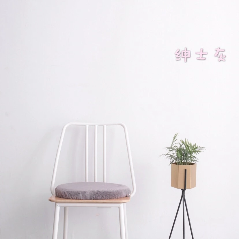 Japanese rabbit down cushion memory foam PP pad thickened macaron solid color warm round chair cushion