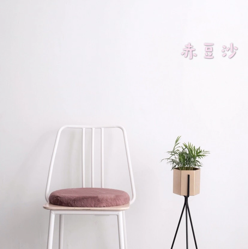 Japanese rabbit down cushion memory foam PP pad thickened macaron solid color warm round chair cushion