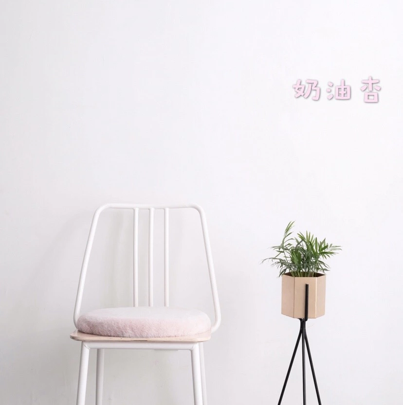 Japanese rabbit down cushion memory foam PP pad thickened macaron solid color warm round chair cushion