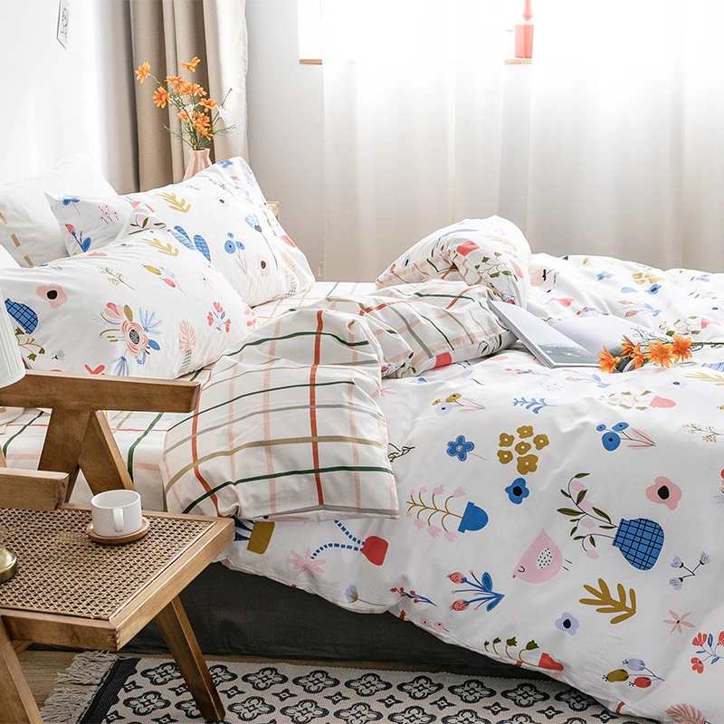 Cotton pastoral small floral temperament lady style pure cotton bed sheet quilt small fresh bed 4 four-piece girl heart
