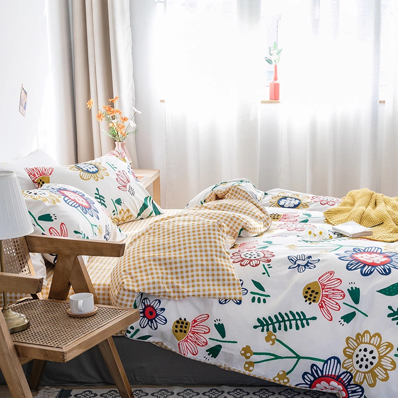Cotton pastoral small floral temperament lady style pure cotton bed sheet quilt small fresh bed 4 four-piece girl heart