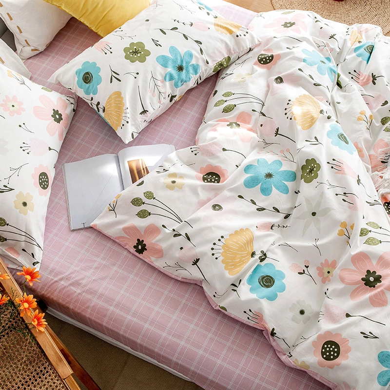 Cotton pastoral small floral temperament lady style pure cotton bed sheet quilt small fresh bed 4 four-piece girl heart