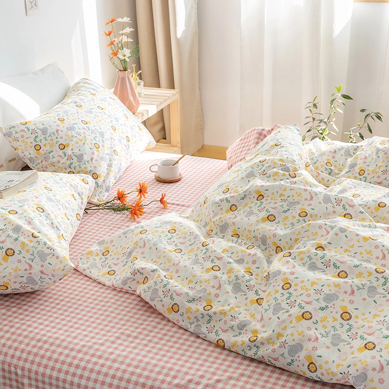Cotton pastoral small floral temperament lady style pure cotton bed sheet quilt small fresh bed 4 four-piece girl heart