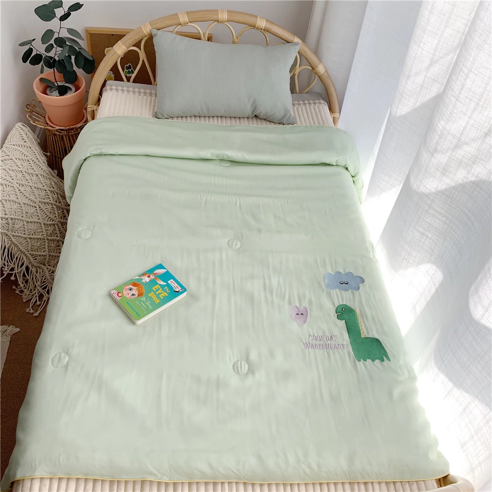 Cartoon 60 Tencel Single Ice Silk Summer Quilt Comfortable Breathable Cool Summer Air Conditioner Quilt for Children