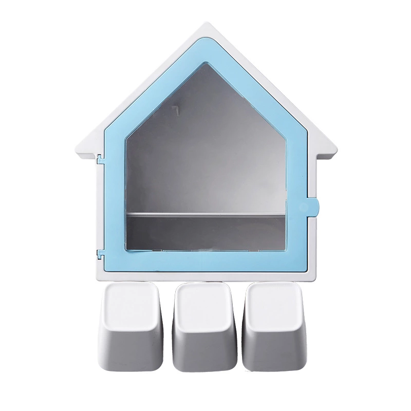 T42 Bathroom Shelf House Brushing Cup Toothbrush Holder Perforated Toilet Wash Set Storage Rack