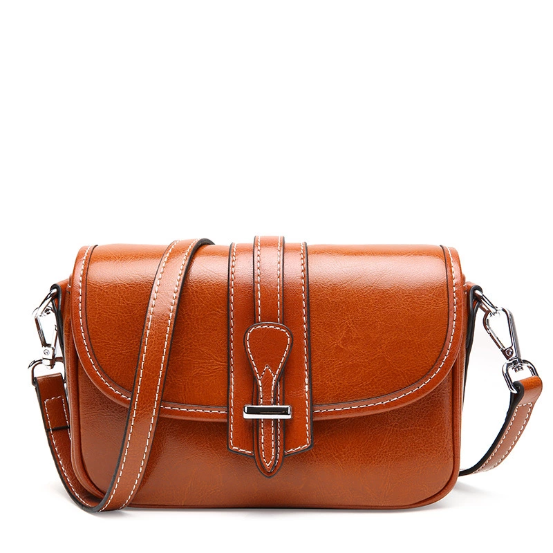 Leather handbags new fashion wild Korean shoulder bag personality small black bag oblique cross color small square bag