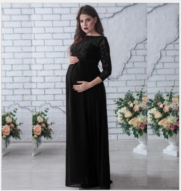 Long-sleeved lace fight according to pregnant women sexy loose trailing dress long skirt 8965 pregnant women dress