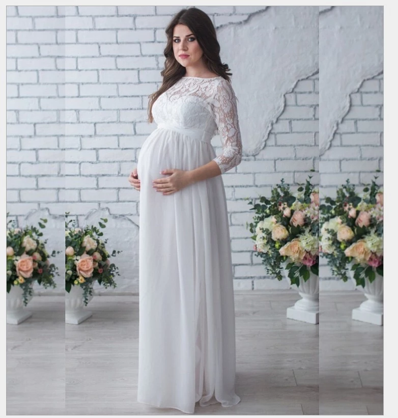 Long-sleeved lace fight according to pregnant women sexy loose trailing dress long skirt 8965 pregnant women dress