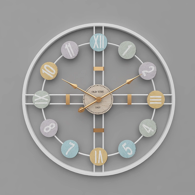 Mute simple clock modern craft iron clock living room decoration creative wall clock