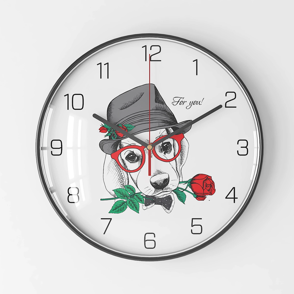 Nordic modern minimalist wall clock personality living room cartoon clock metal silent clock