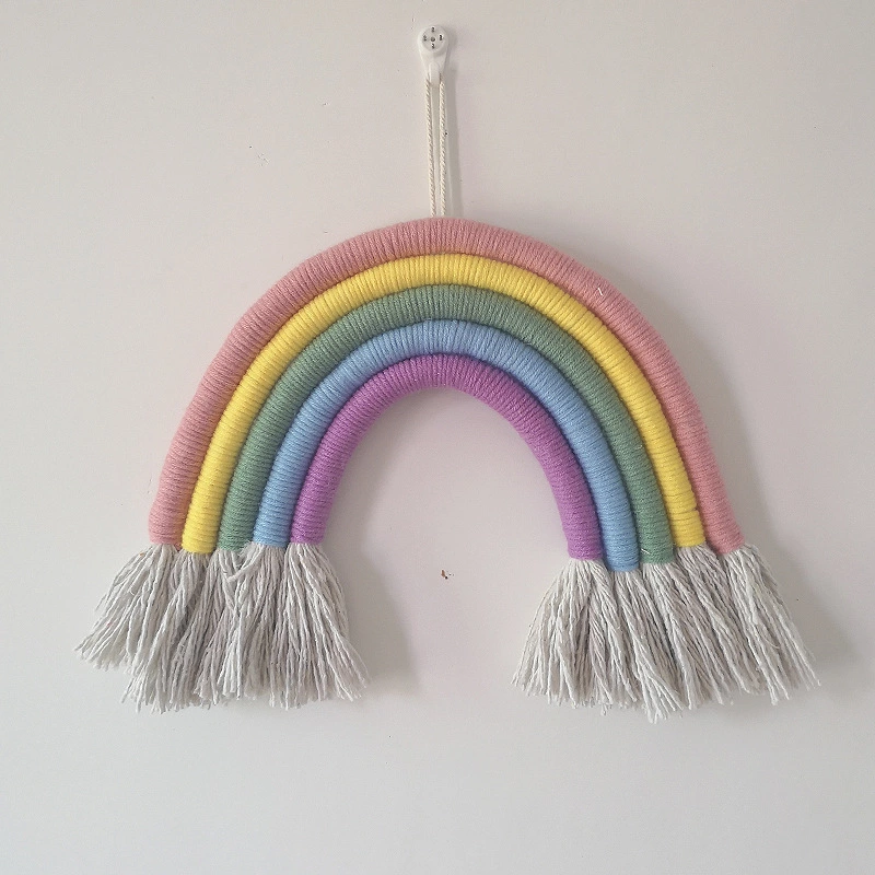 Large Nordic rainbow hand-woven ornaments decorative pendant kindergarten children's room window wall mounting