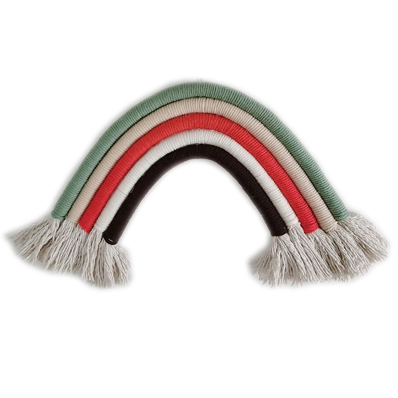 Large Nordic rainbow hand-woven ornaments decorative pendant kindergarten children's room window wall mounting