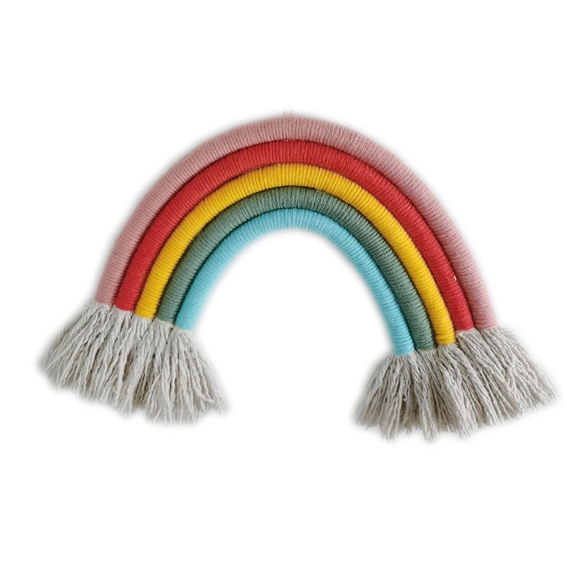 Large Nordic rainbow hand-woven ornaments decorative pendant kindergarten children's room window wall mounting