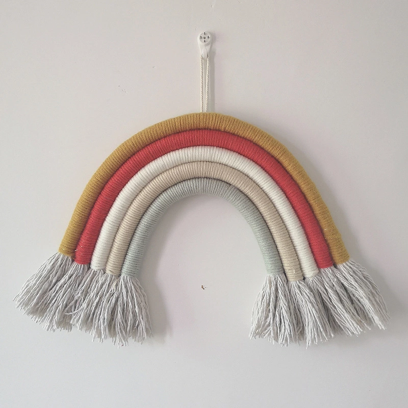 Large Nordic rainbow hand-woven ornaments decorative pendant kindergarten children's room window wall mounting