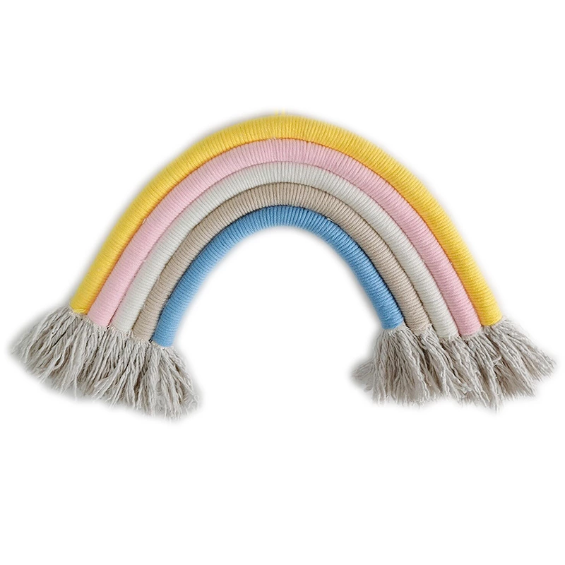 Large Nordic rainbow hand-woven ornaments decorative pendant kindergarten children's room window wall mounting