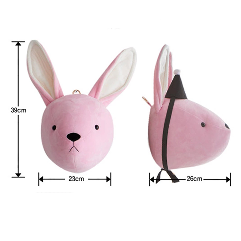 Explosive Nordic style animal headwear children's room ornaments unicorn elephant rabbit toy head plush decoration