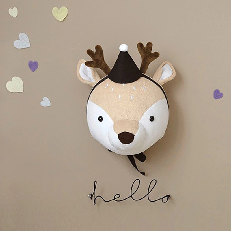 Explosive Nordic style animal headdress Christmas deer polar bear toy plush decoration children's room ornaments