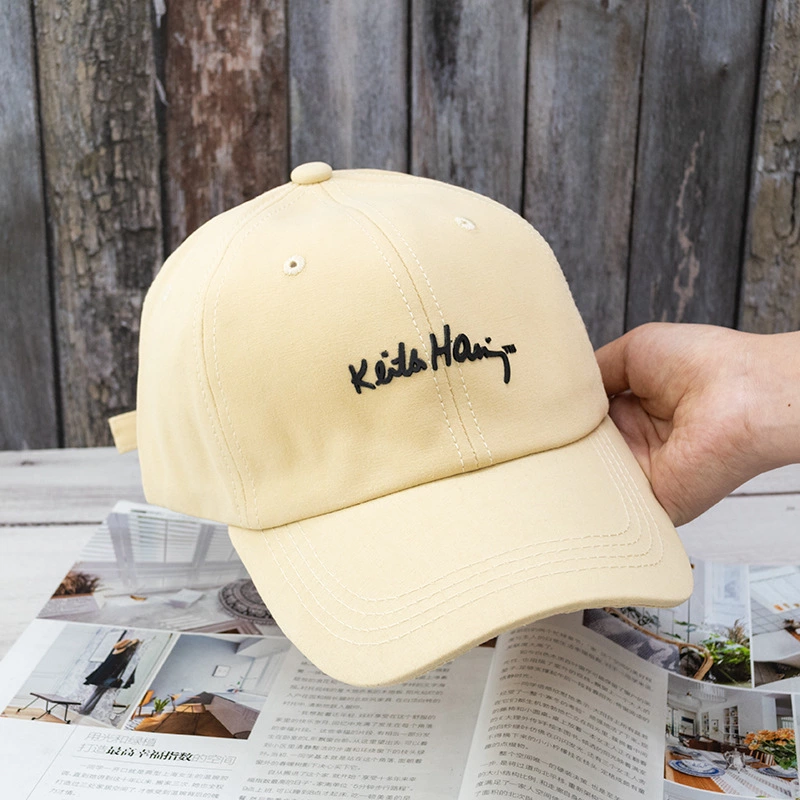 Hat female spring and summer leisure solid color curved eaves baseball cap male Korean version of the couple sun hat offset printed cap tide