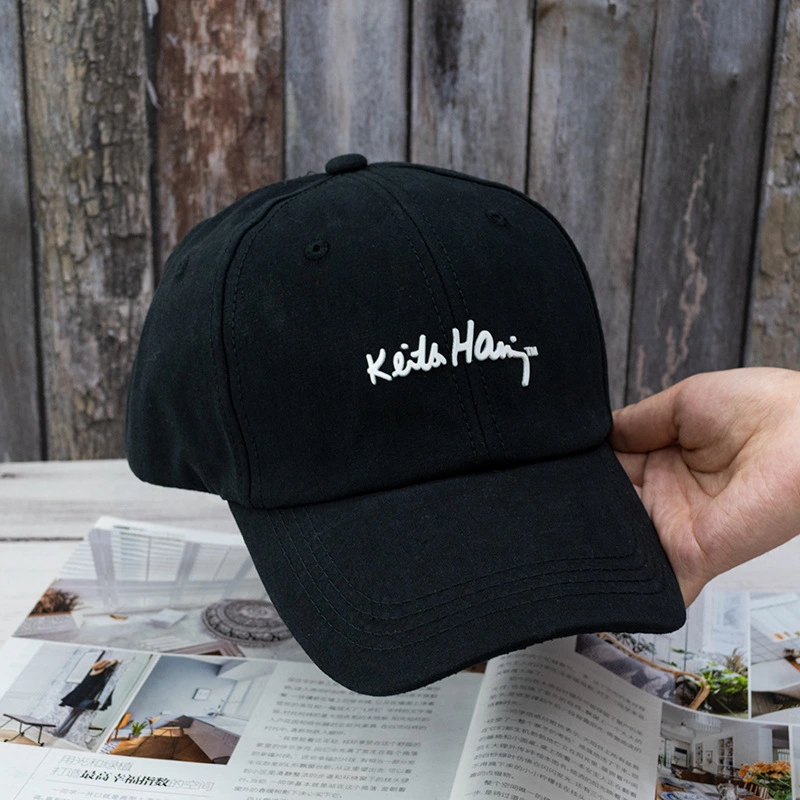 Hat female spring and summer leisure solid color curved eaves baseball cap male Korean version of the couple sun hat offset printed cap tide