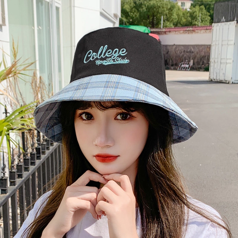 Spring and summer new sunscreen hat female trend color matching letter basin hat shade fisherman hat tide shade cloth hat