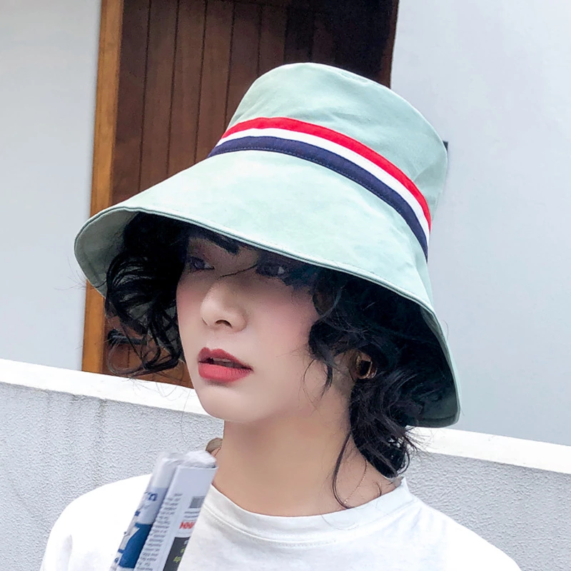 Female spring and summer foldable sun hat sunscreen sun hat wild hat solid color big eaves fisherman hat tide