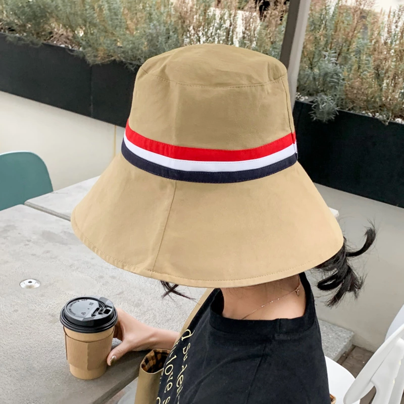 Female spring and summer foldable sun hat sunscreen sun hat wild hat solid color big eaves fisherman hat tide