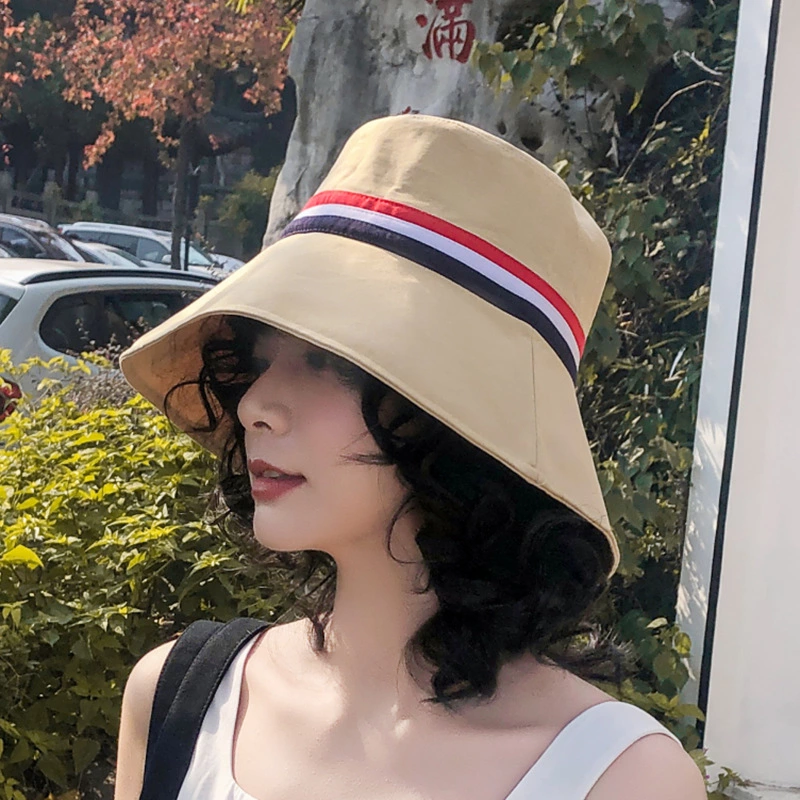 Female spring and summer foldable sun hat sunscreen sun hat wild hat solid color big eaves fisherman hat tide